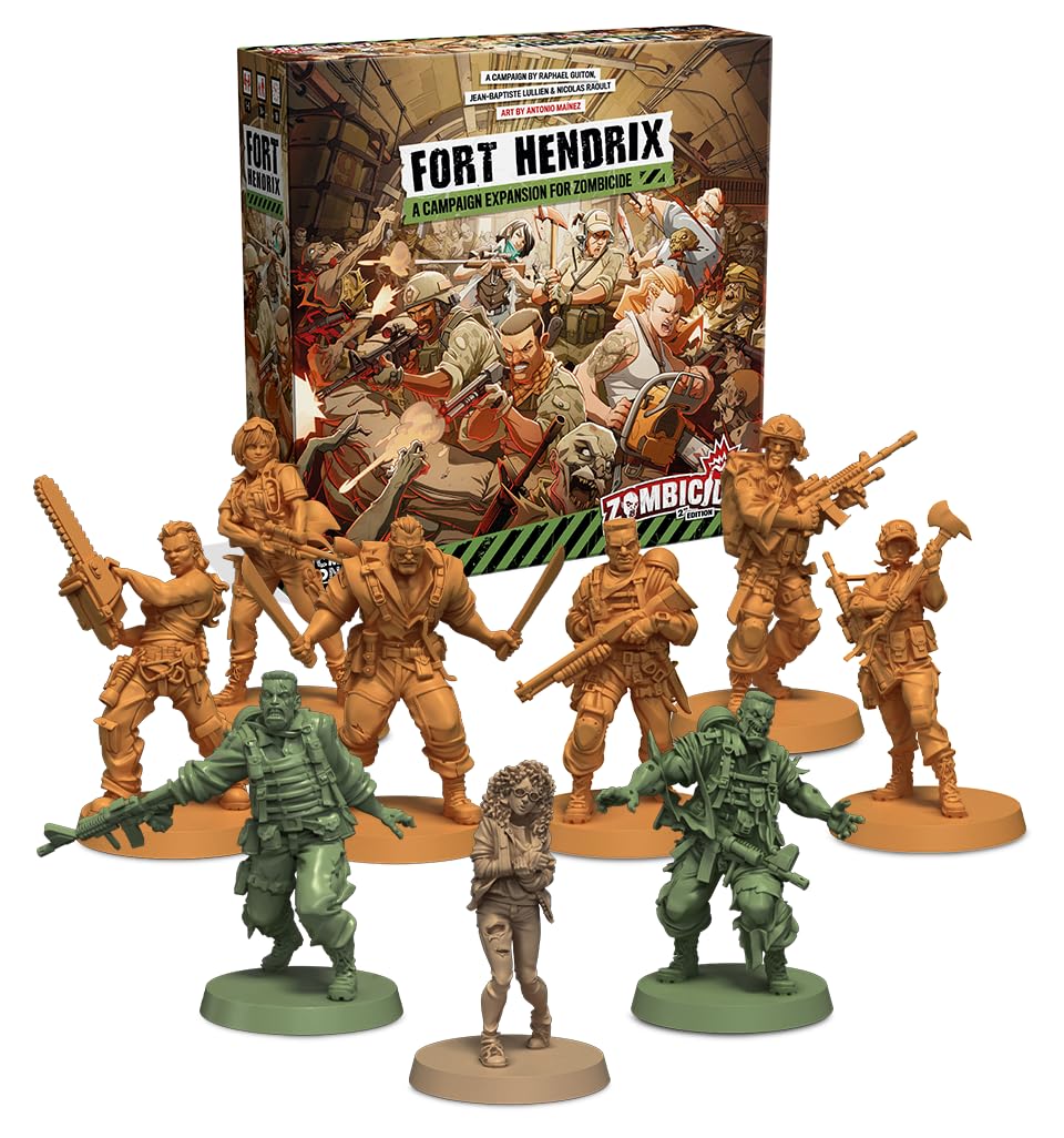 Zombicide 2Nd Edition Fort Hendrix Board Game Expansion - Military Base Mystery & New Challenges! Cooperative Tabletop Miniature