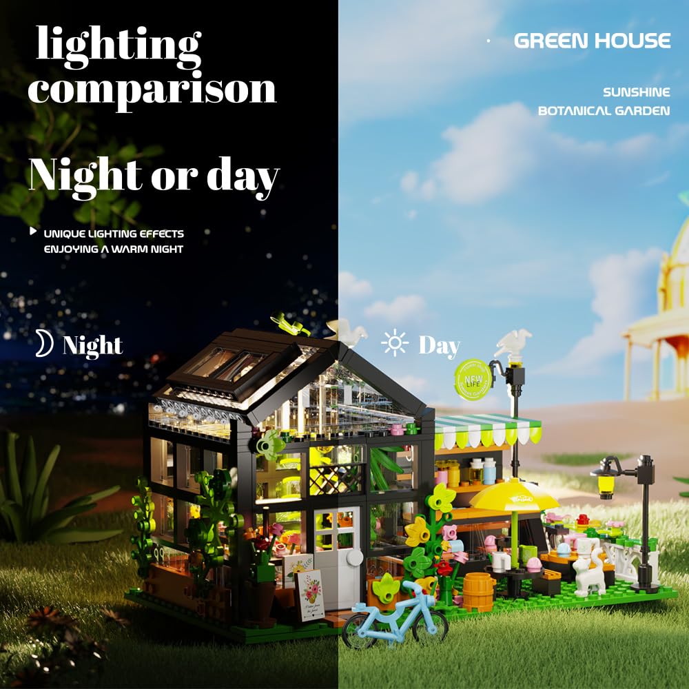 LEGPS YYDS Flower House Building Set, 680pcs Plastic Toy, LED, Black, Model MY133, Ideal Valentine Gift for Girls 8-12 Years