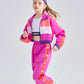 Lolanta Little Girls Dance Clothing Set, Fall Set Hip Hop Modern Jazz Team Performance Costume, Girls Dance Wear Pant Sets (Rose