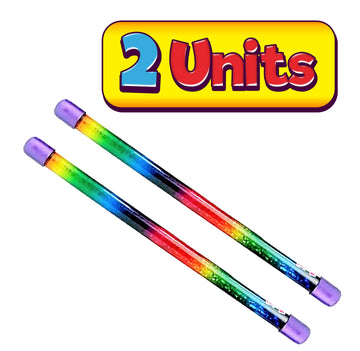 Ja-Ru Glitter Baton Wand (2 Units) Magic Fairy Rainbow Colors Wands Toys For Girls And Kids Princess Decorations Party Favors Tw