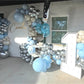 Dusty Blue Balloon Arch Kit, 125 Pcs Light Blue Pearl Sand White Balloon Garland Mit Baby Powder Slate Blue Balloons, Metallic S