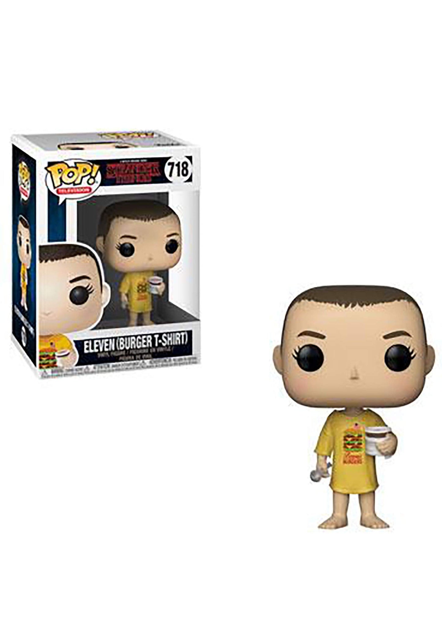 Funko POP! Stranger Things - Eleven in Burger T-Shirt Vinyl Figure, Multicolor, Model 35057