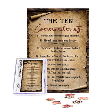 Christian 10 Commandments Puzzles For Adults 500 Pieces, Bible Verse Ten Commandments Jigsaw Puzzles, Religious Inspirational Qu