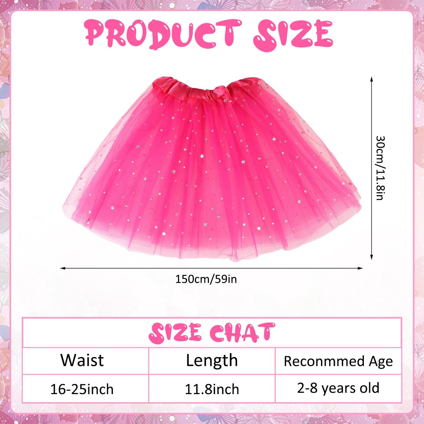 Hoemwarm 18 Pcs Tutu Dresses For Toddler Girls, 3 Layers Toddler Tutu Skirt Princess Tutu Bulk Multicolor Fluffy Tulle Star Skir