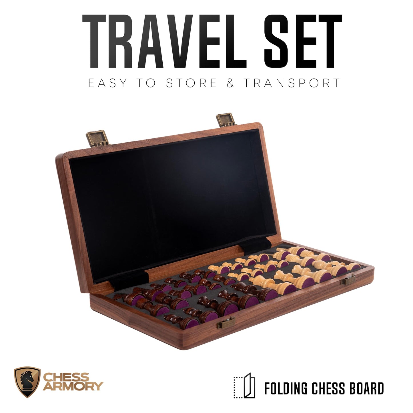 Chess Set Magnetic - enhanced Wooden Board Game with a Portable Wood Case and SeStorage for Pieces  Set for Kids and mature-themeds (Walnut Wood) - Chess protective coveringy