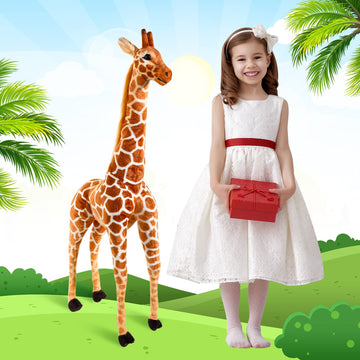 Zhanmai Giant Giraffe Plush Toy Large Giraffe Animal Toy Huge Standing Stuffed Giraffe Jumbo Lifelike Stuffed Doll For Girls Boy