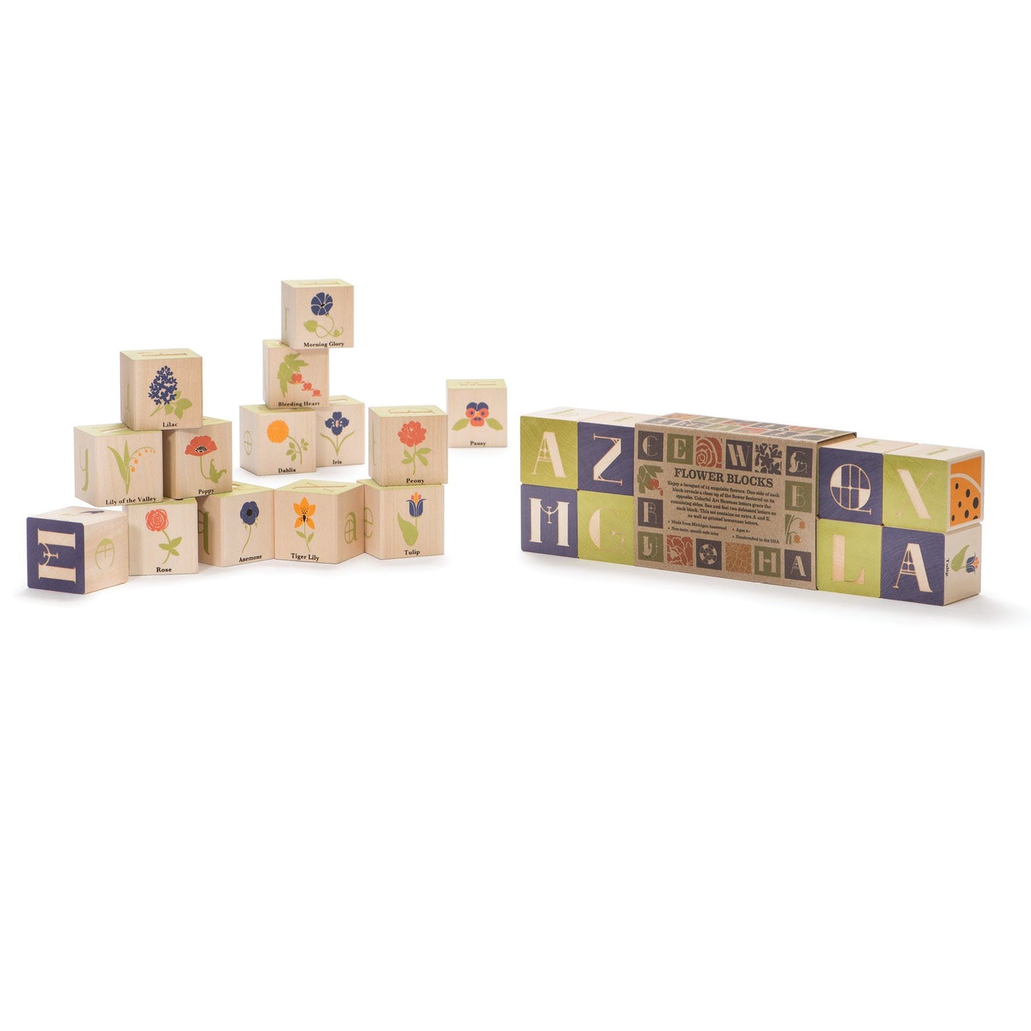 Uncle Goose Flower Blocks - Made In The Usa