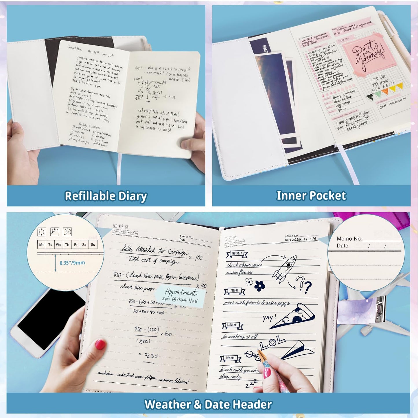 Beadsky Diary With Lock For Girls Age 8-12, A5 Journal With Lock 192 Pages Locking Diary With Pen, Cute Stuff Birthday Gifts For