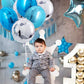 TONIFUL 30Pcs 18 Inch Balloons Large Blue and Silver Round Shape Foil Ballons Big Round Helium Mylar Decorations for Birthday We