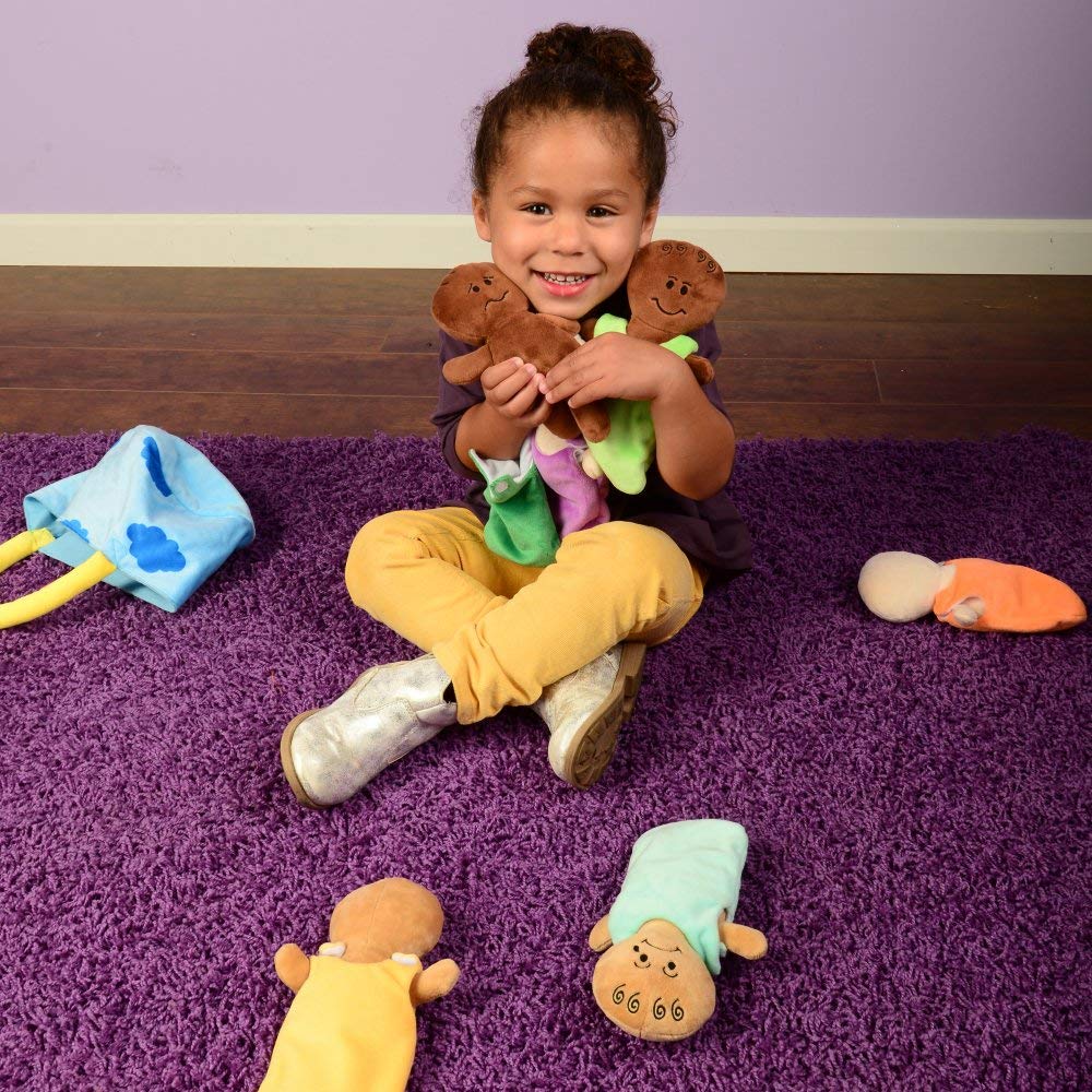 Constructive Playthings 6-Piece Expression Plush Baby Dolls Set For Social Emotional Learning, Plush Multicultural Sensory Cloth Babies Toy Set, Multicolor