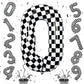 40 Inch Black And White Checkered 0 Balloon, Foil Number 0 Balloons Decor, Giant Self Inflating Helium 0 Racing Balloons For Boy