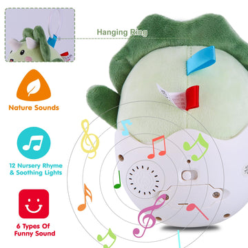 Wowohage Baby Dinosaur Toys 0-3-6-12 Months, Musical Infant Toys With Light & Sounds, Soft Plush Stuffed Animal, Newborn Boys Gi