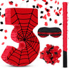 WinnerWhy Number 3 Spider Piata Bundle with Blindfold and Bat Comic Hero Small Piata Birthday Party Decoration for Mexican Fiest