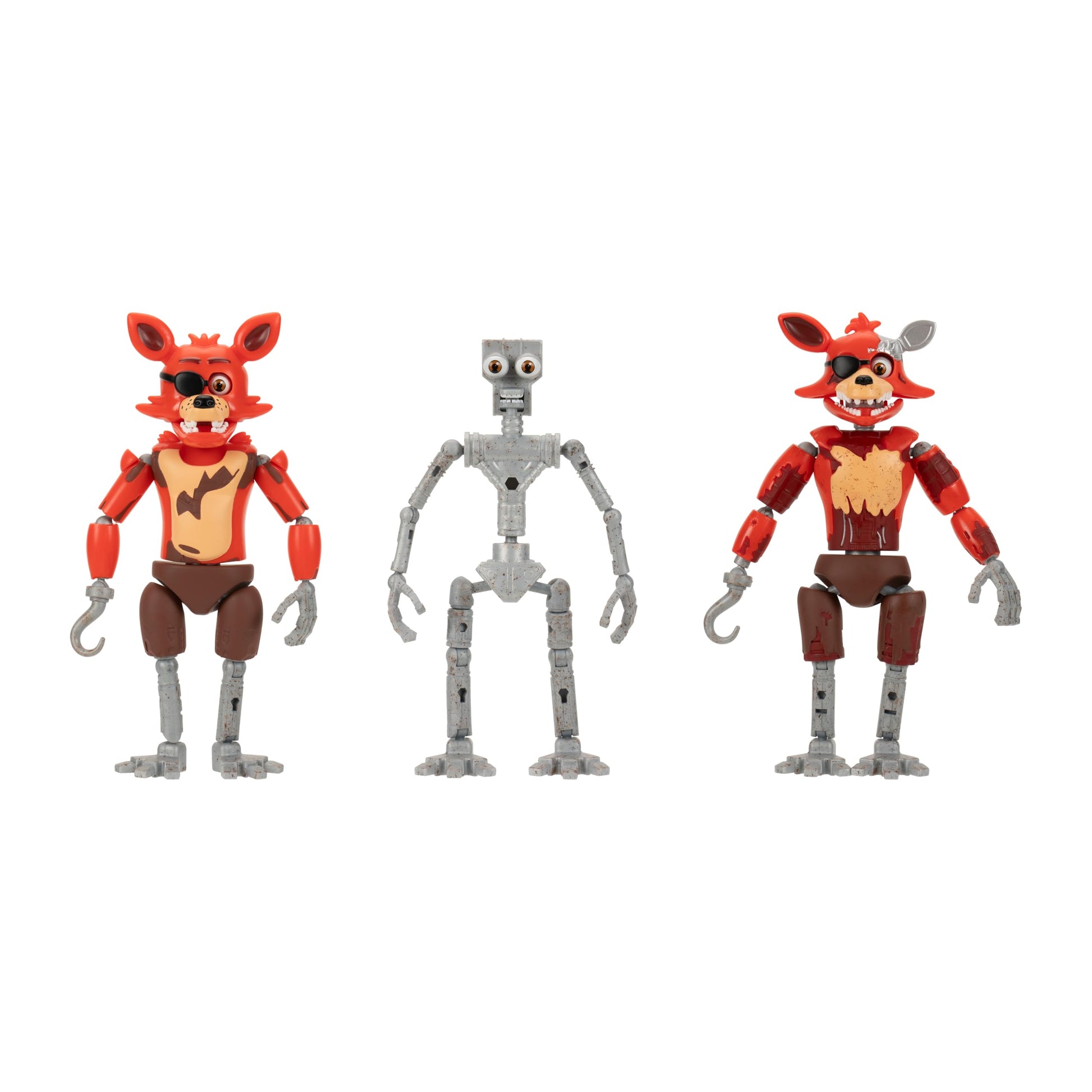 Five Nights at Freddys 6-Inch Endo-Series Collector Figure: Endo-1 with Classic Foxy and Withered Foxy Pieces - Articulated Figu