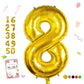 Smlpuame 40 Inch Number Balloon 0-9 Gold Large Number 8 Balloons,Digital Balloons For Birthday Party Celebration Decorations Sup
