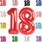 18 Balloon Number, Red Number 18Th Birthday Balloons 40 Inch, 18 Years Old Red Birthday Decorations For Boys Girls, 18Th Anniver