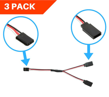 Apex RC Products 3 Pack - 6'' / 150mm Futaba Style Servo Y Harness 1030