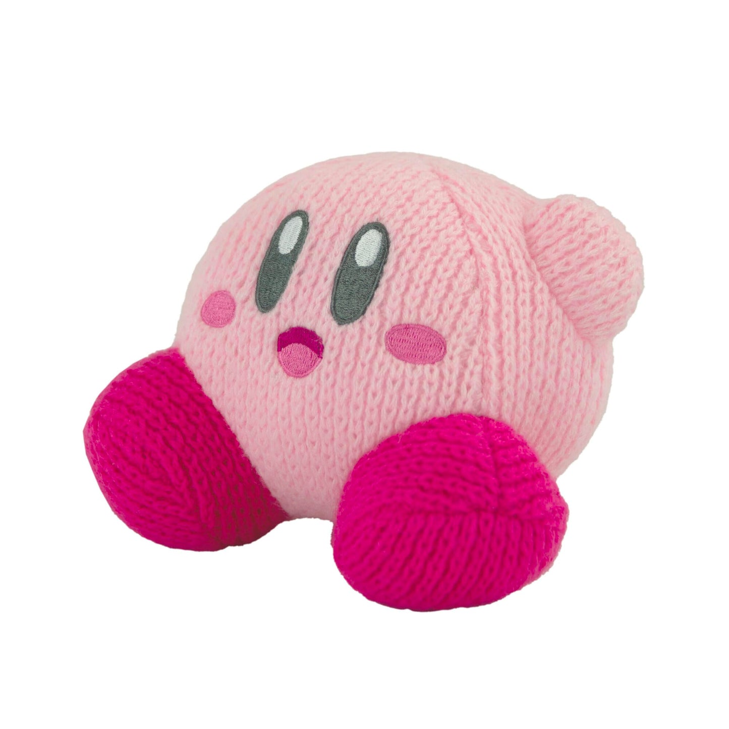 Tomy Nuiguru Knit Kirby Plush - Waving Kirby Plushie - Crochet Plushies - Collectible Crochet Stuffed Animals - Soft Cozy Plush Toys And Kirby Room Decor - 6 Inch