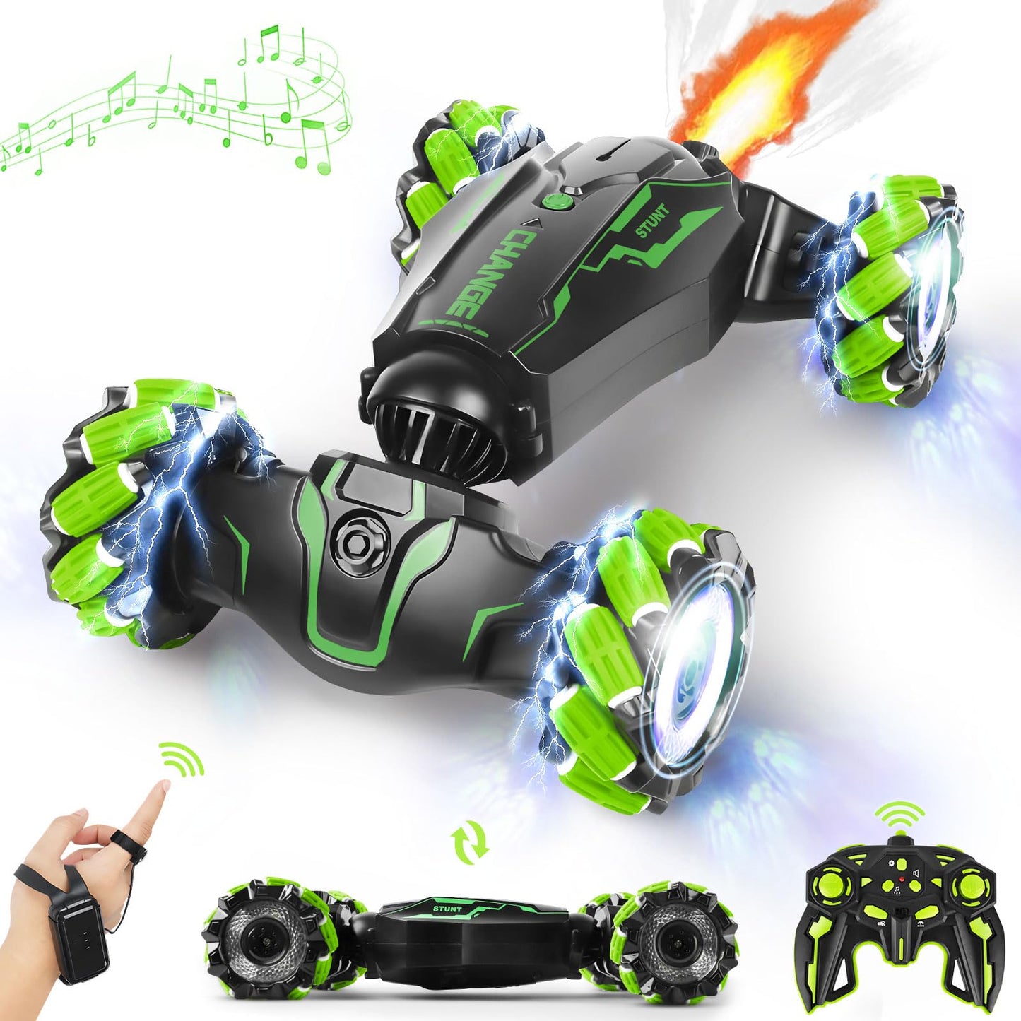 Remote Control Car - Rc Cars Stunt Car Toys 4WD Gesture Sensing Rc Car Rechargeable Toy Cars -Transformer 360 Rotating Hand Cont