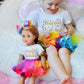 Zita Element Rainbow Clothes And Hair Accessories For American 18 Inch Girl Doll Matching Girls Outfits - 2 Cotton Shirts, 2 Rainbow Tutu Skirts And 2 Bow Hair Clips For Kid Girl Birthday Gift.