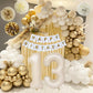 13Th Birthday Decorations For Girls, Gold Official Teenager Decorations White And Gold Balloons Happy Birthday Banner Tablecloth
