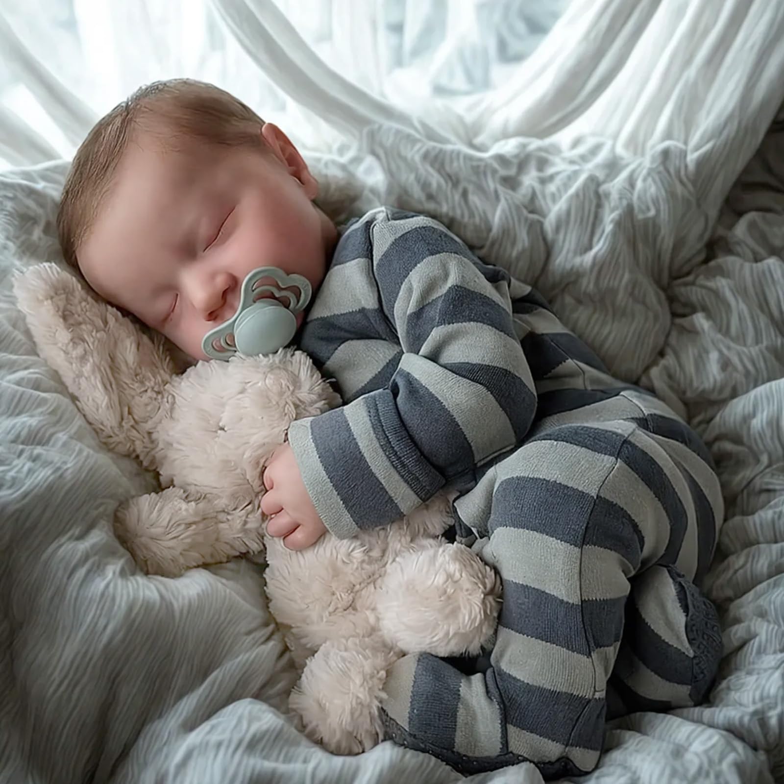Adfo Realistic Reborn Baby Dolls Boy - 20 Inches Lifelike Baby Doll With Full Body Vinyl, Sleeping Newborn Baby Dolls Gift Toy F