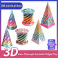 TIMCHESS 6Pcs Impossible Cone, Spiral Cone Fidget Toy, 3D Printed Spiral Cone Toy, Impossible Pyramid Passthrough Sculpture Spir