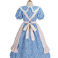 Nuoqi Colonial Costume Girls Prairie Pioneer Dress Laura Ingalls Wilder Costume With Apron Blue, 6-7