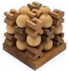 Siammandalay Wooden 3D Xo Tic Tac Toe Xoxo: Handmade Wooden Game For Adults From With Sm Gift Box(Pictured)