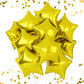 Gold Star Foil Balloons, 18 Inches Star Foil Balloons For Helium, 10 Pcs Gold Helium Birthday Balloons, Graduations Balloons Foi