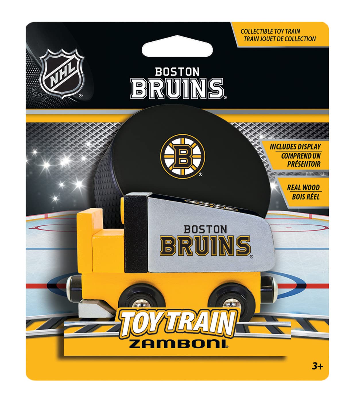 MasterPieces Wood Zamboni Toy - NHL Boston Bruins - One Size, Team Color, Model 41584, Officially Licensed for Toddlers & Kids