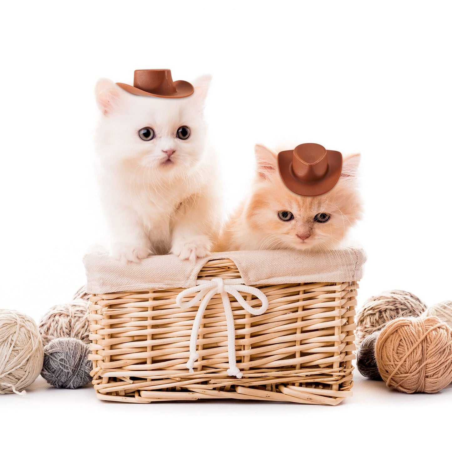 40 Pieces Plastic Mini Cowboy Hat Cowgirl Hat For Crafts Western Hat Miniature Cute Doll Hat Tiny Party Hat Toy Doll Party Accessories For Shooters Pretend Play Dollhouse Decorations(Brown)