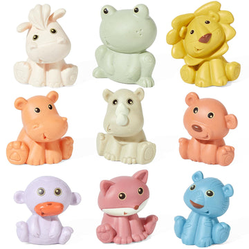 Bykasist Baby Bath Toys For Babies 6-12 Months 9 Pack No Hole Wildlife Animal Mold Free Bath Toys Safe And Non Toxic Water Play