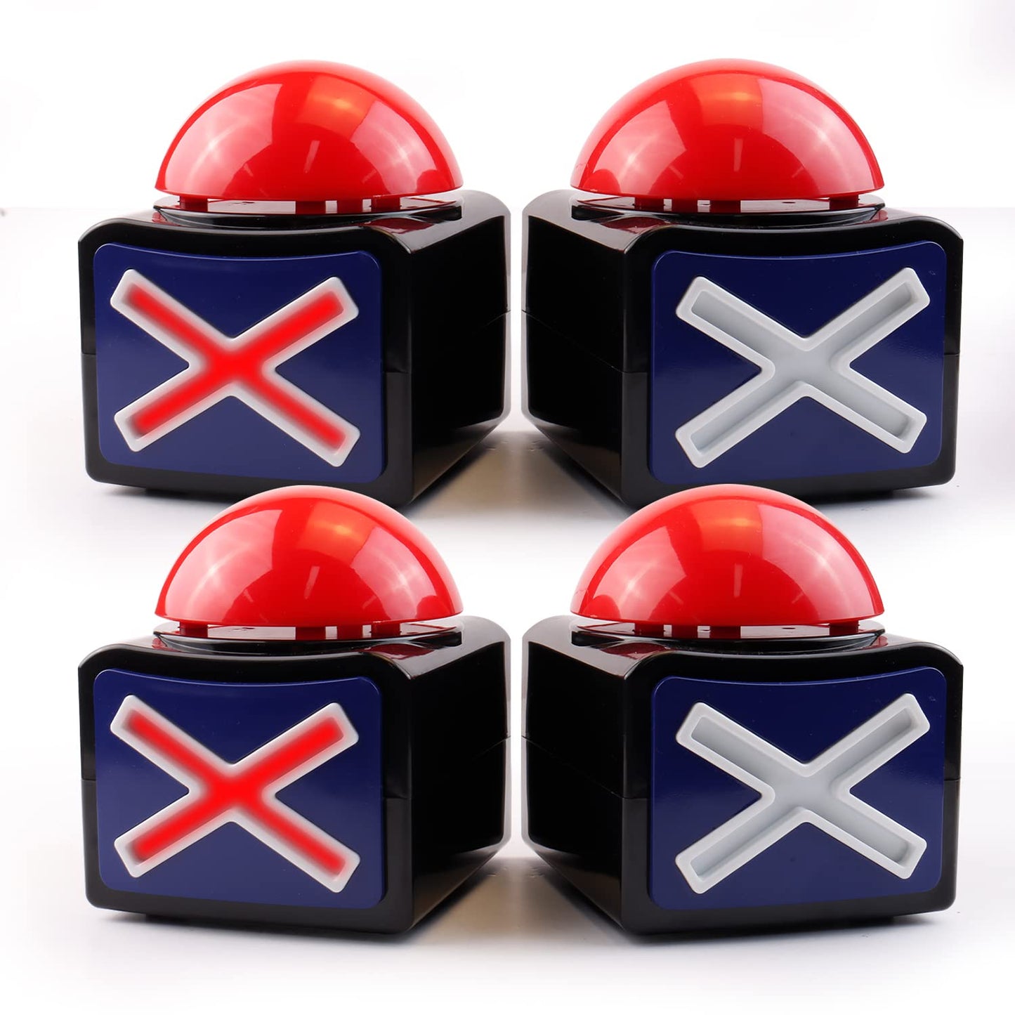 BEAN LIEVE 4Pack Game Buzzer - Game Answer Buzzer with Lights and Sound Trivia Quiz Got Talent Buzzer  Buzzer Buttons for Game Show  Red Game Buzzer for mature-themed Classroom