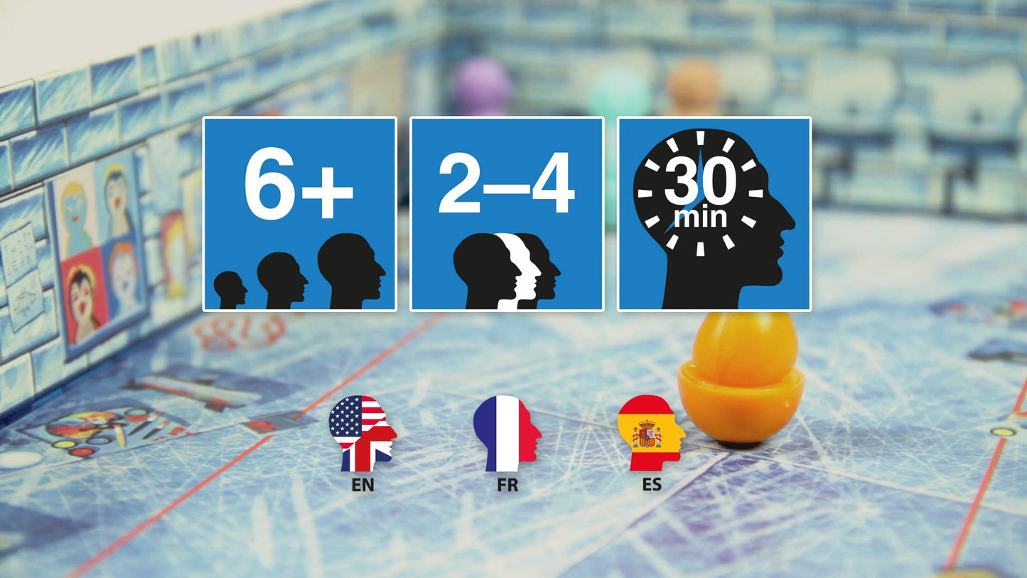 Conclave Brain Games ICECOOL - Fast & Fun Penguin Flicking Strategy Board Game, Ages 6+, Blue, Model BGP5168
