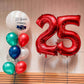 LHOAVWE 40 Inch Red Foil Mylar Number 25 Balloons - Jumbo Helium Birthday Party Decorations