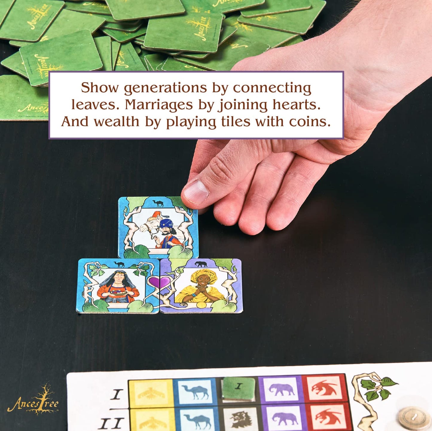 Calliope Games Ancestree - My Family Is Better Than Yours - Tile Drafting Family Board Game - Fun For Kids & Adults - 2-6 Players