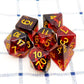 Haxtec DND Dice Set 7PCS Polyhedral D&D Dice for Roleplaying Dice Games as Dungeons and Dragons (Black Red Gold Foil)
