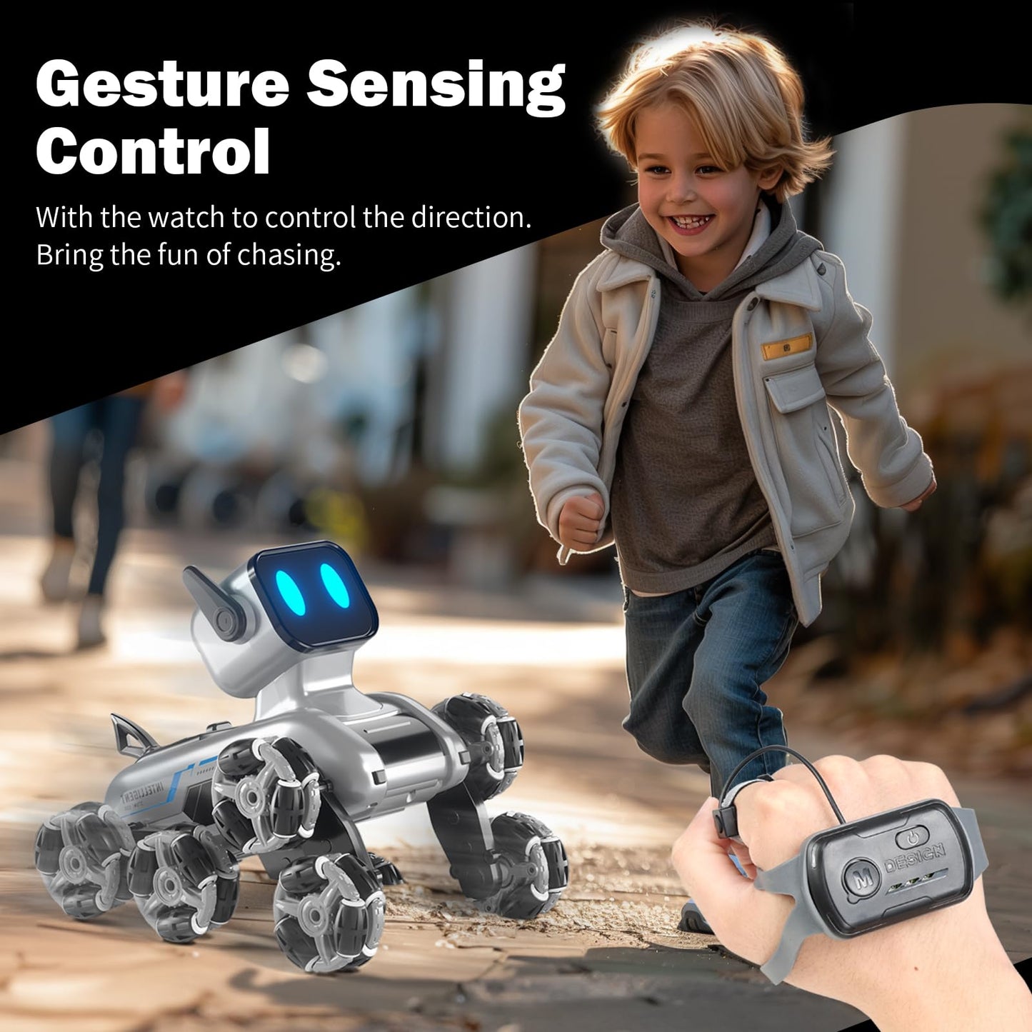 BLF FUN Remote Control Robot Boys Toys 6-8, 8WD Gesture Sensing Stunt Rc Robot Dog for Kid Boys 8-12, RC Car Robot Toys for Boys