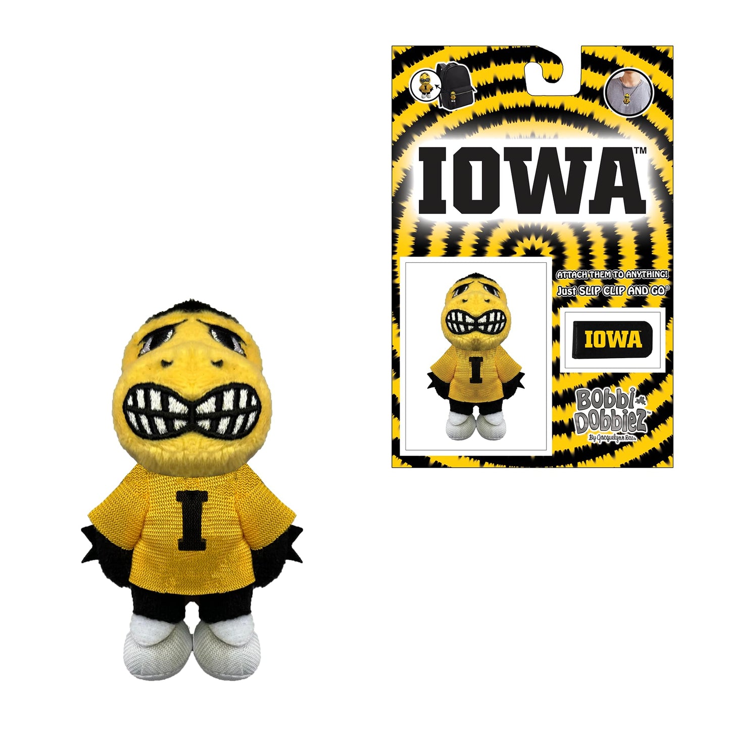 Bobbi-Dobbiez Attachable Plushie University Of Iowa Herky Mascot Bobbi-Dobbiez Attachable Plushie