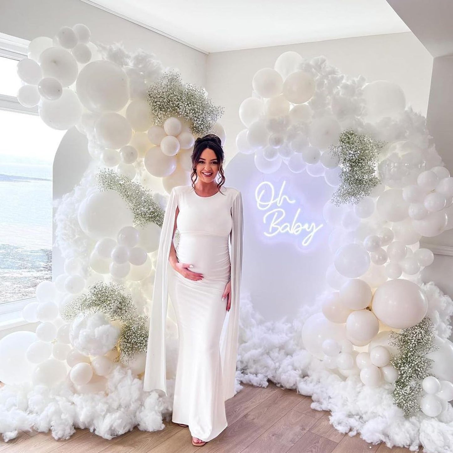 Jobkoo 5 Inch White Balloons, 60Pcs Small White Balloon Matte White Latex Balloons For Arch 5'' Mini White Party Helium Balloon
