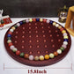 Horow 15.7 Inches Large Marble Solitaire Board Game Wooden Classic Natural Stone Marbles Solitaire Game Set Containing 36 Colore