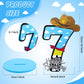 Vercraft Toy Theme 7th Birthday Party Number Centerpiece 11.8 Inch Cartoon Party Number Sign Blue Sky and White Cloud Cow Birthd
