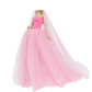 Bjdbus 11.5 Inch Girl Doll Clothes, Pink Trailing Wedding Dress With Veil