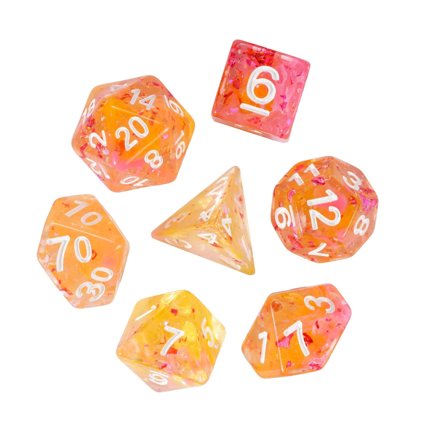 HDdais DND Dice Set, 7PCS Polyhedral Dice Set Filled with Red Foil for Dungeons and Dragons, D&D Dice for Role Playing Game and