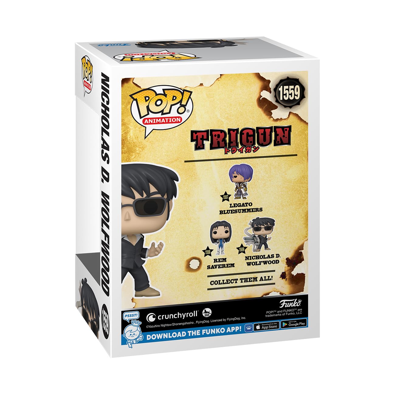 Funko Pop! Animation: Trigun - Nicholas D. Wolfwood With Punisher - Collectable Vinyl Figure - Gift Idea - Official Merchandise