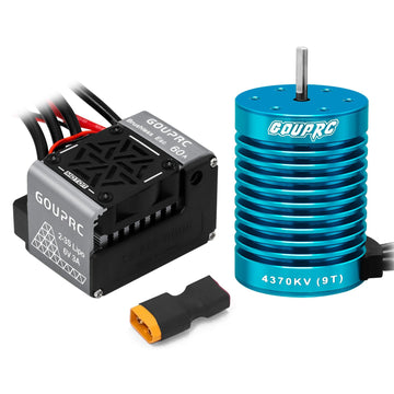 Gouprc S3650 9T 4370Kv Brushless Motor 3.175Mm Shaft With Upgrade 60A Esc Electric Speed Controller Combo Set For 1/10 Rc Car Tr