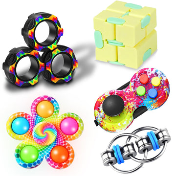 Dr.Kbder Fidget Toys Adults Set, Easter Basket Stuffers For Kids Teen Autism Sensory Toys Pack With Figette Cube Figits Ring Cla