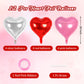 12 Pcs Red Pink And Silver Heart Balloons,18 Inch Heart Foil Balloons Love Balloons Valentine Balloons For Birthday Party Weddin