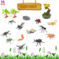Unique Kids Mini Insect Figure Creatures In Tube 15 Pcs Set | Realistic Tiny Little Animals For Sensory Bin, Birthday Party Favor, Toddler 3-5 (Insect)